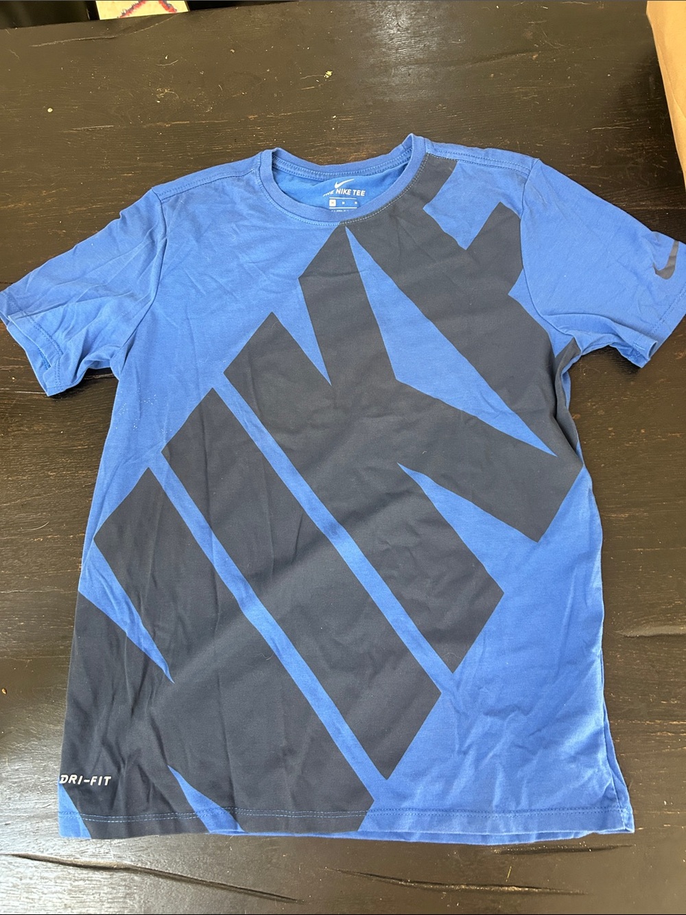 Nike Blue Short-Sleeve Dri-FIT Tee with Black Graphic
